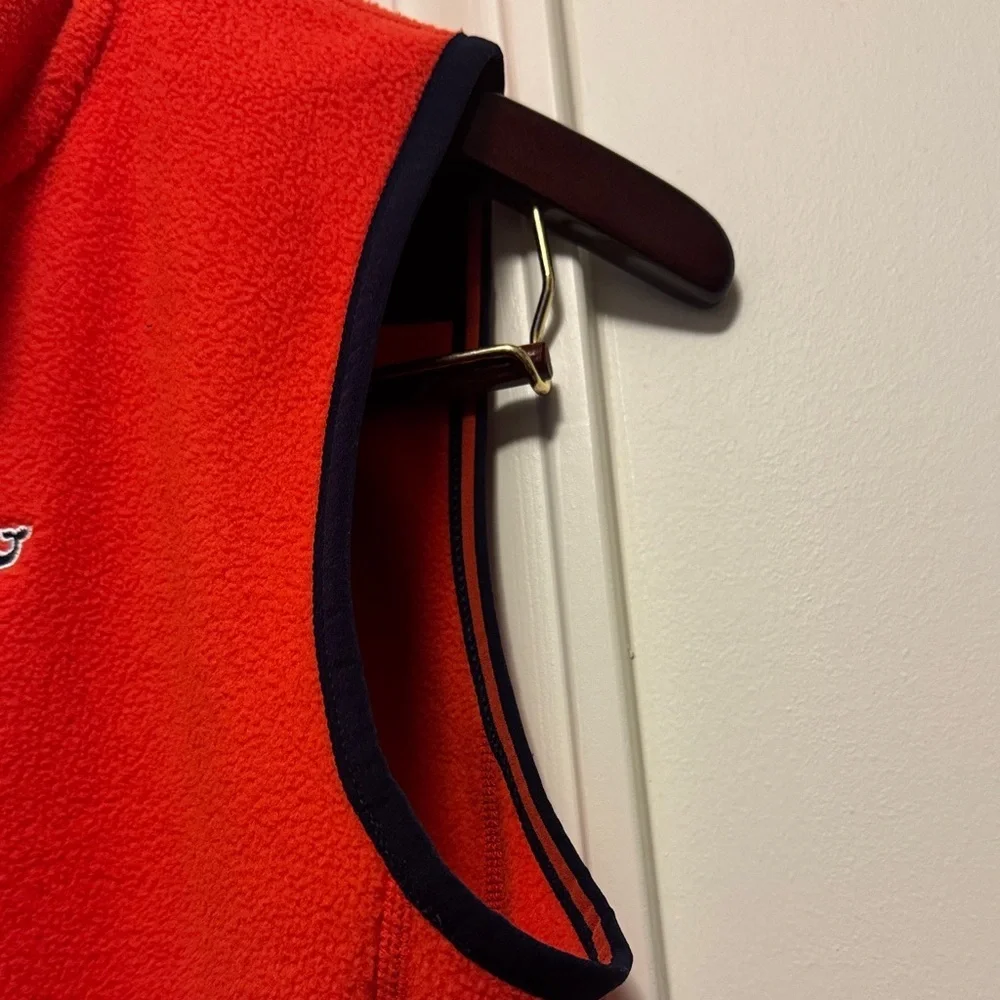 Vineyard Vines Kids Vest in Vibrant Orange with Navy Trim